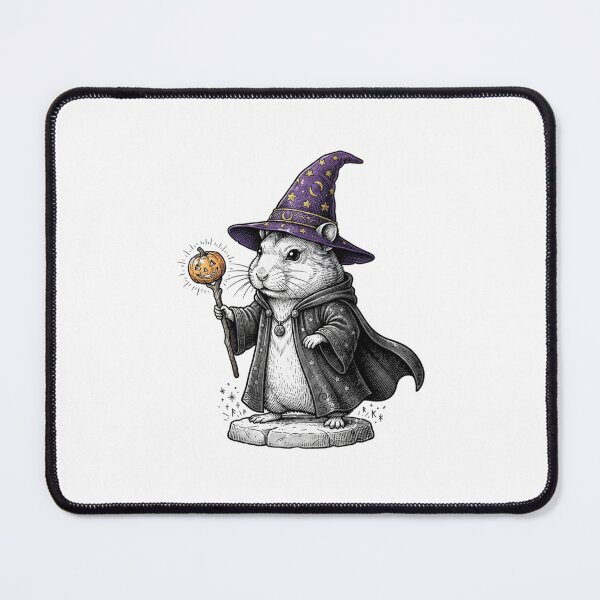 Item preview, Halloween Hamster Wizard in Purple Hat and Wand Cute Magic Fantasy designed and sold by SOUFIANE1991.