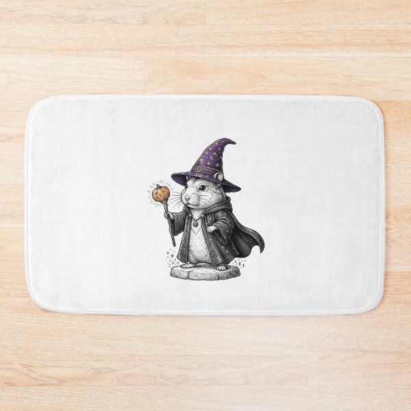 Item preview, Halloween Hamster Wizard in Purple Hat and Wand Cute Magic Fantasy designed and sold by SOUFIANE1991.