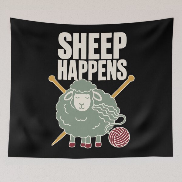 Item preview, Sheep Happens Funny Knitting Shirt | Knitting Sheep Knitter Gift Yarn Humor designed and sold by StickyGuys.