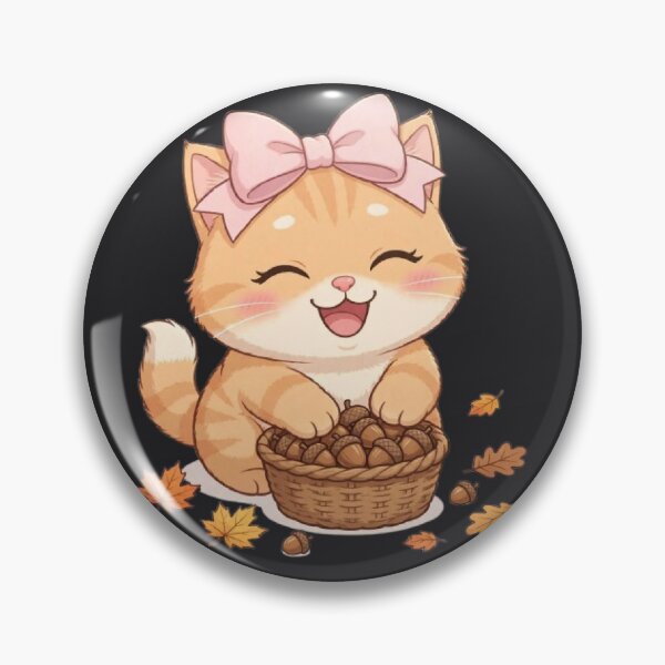 Item preview, Cute Fall Acorn Basket Cat Autumn Harvest designed and sold by Luna's World .