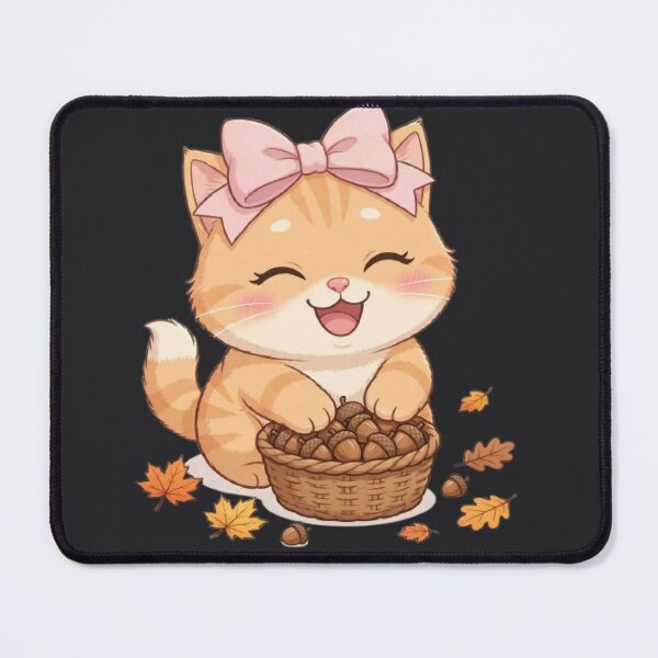 Item preview, Cute Fall Acorn Basket Cat Autumn Harvest designed and sold by Moody Vibes Studio.