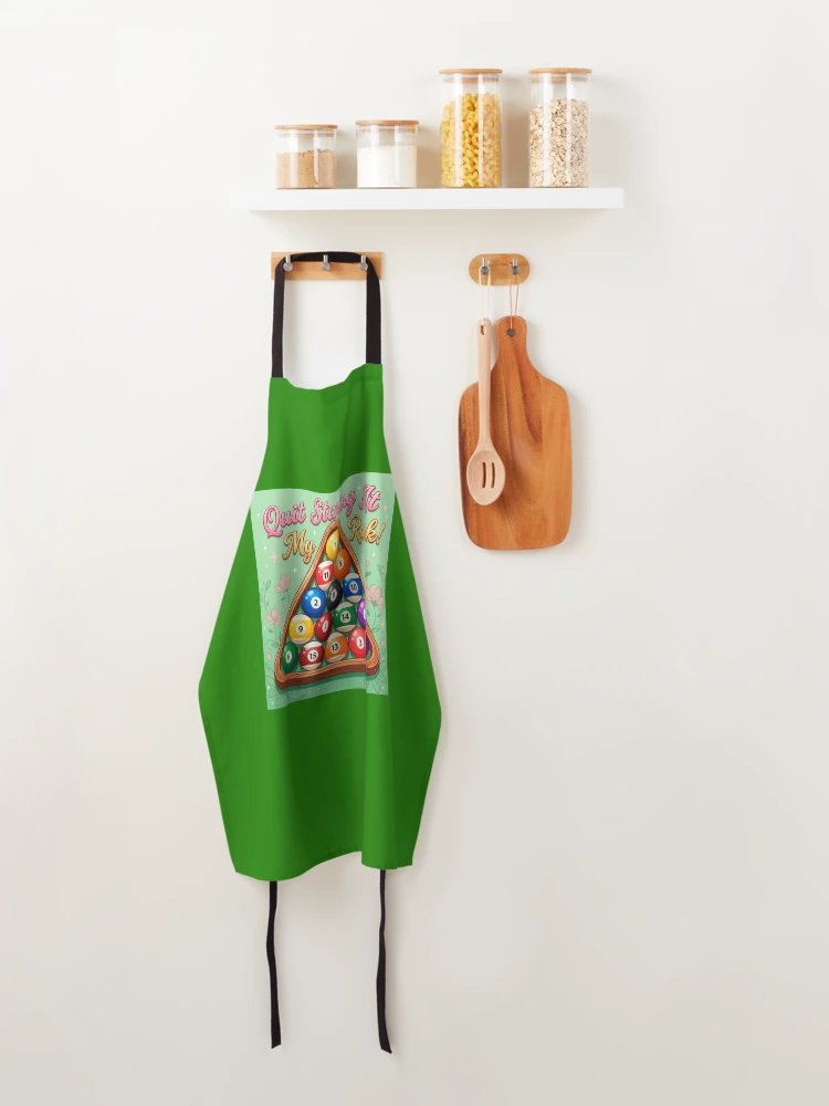 Thumbnail 4 of 6, Apron, Quit Staring At My Rack! Humorous Billiards Rack designed and sold by ThreadRiotTees.