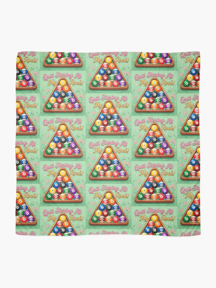 Thumbnail 2 of 3, Scarf, Quit Staring At My Rack! Humorous Billiards Rack designed and sold by ThreadRiotTees.