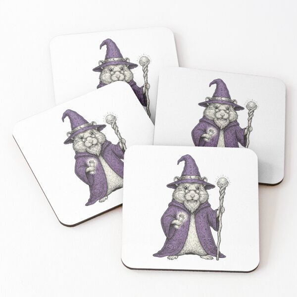 Item preview, Halloween Hamster Wizard in Purple Hat and Wand Cute Magic Fantasy designed and sold by SOUFIANE1991.
