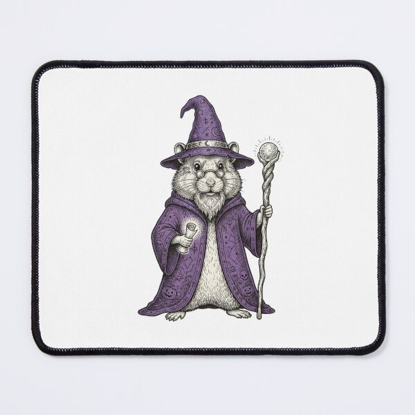 Item preview, Halloween Hamster Wizard in Purple Hat and Wand Cute Magic Fantasy designed and sold by SOUFIANE1991.