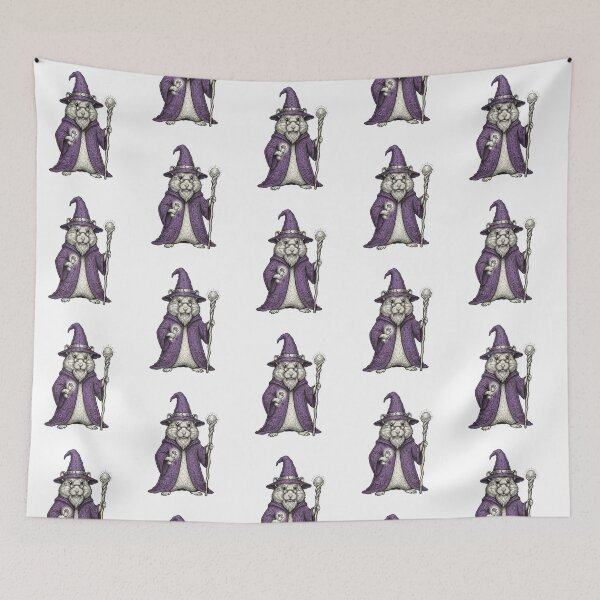 Item preview, Halloween Hamster Wizard in Purple Hat and Wand Cute Magic Fantasy designed and sold by SOUFIANE1991.