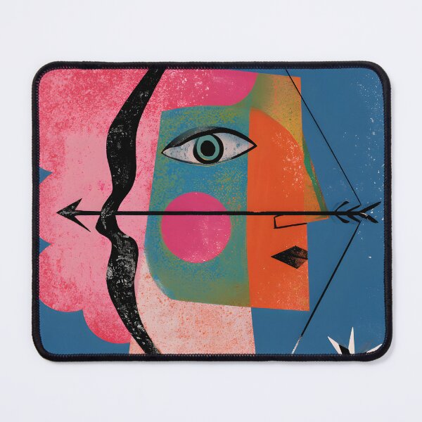 Item preview, Sagittarius Archer in Bold Geometric Colors with Celestial Stars and Modern Zodiac Wall Art designed and sold by OlfactoART Studio.