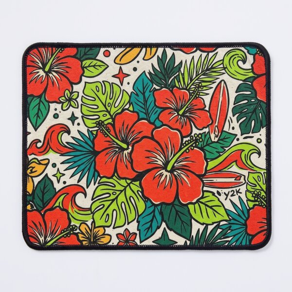 Item preview, Tropical Hibiscus Surf Pattern Retro Hawaiian Floral Design designed and sold by TM DESIGNS AND MORE.