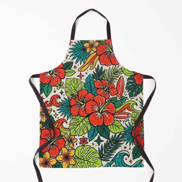 Item preview, Tropical Hibiscus Surf Pattern Retro Hawaiian Floral Design designed and sold by TM DESIGNS AND MORE.