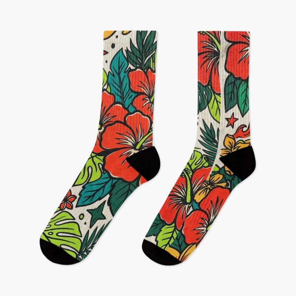 Item preview, Tropical Hibiscus Surf Pattern Retro Hawaiian Floral Design designed and sold by TM DESIGNS AND MORE.