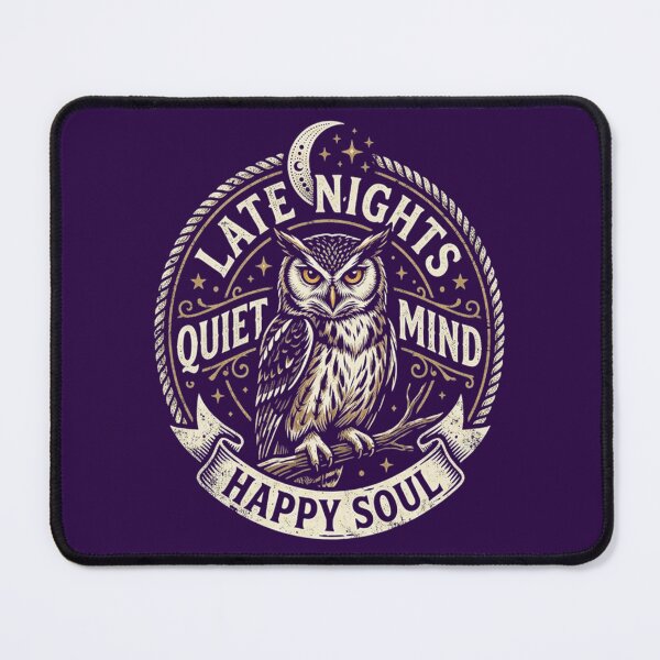 Item preview, White-browed Owl Late Nights Quiet Mind Happy Soul designed and sold by Max Store.