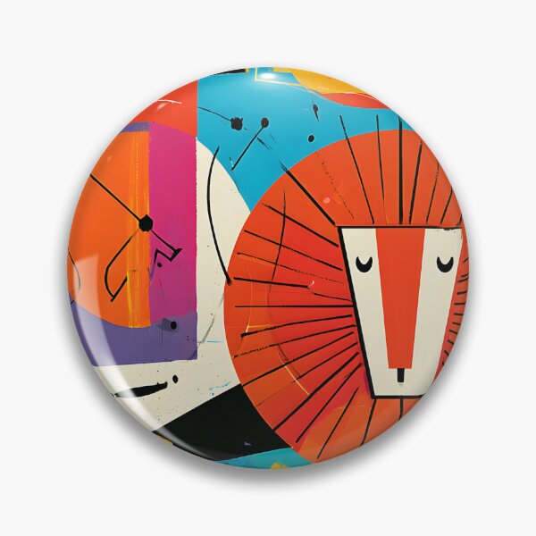 Item preview, Majestic Leo Lion in Bold Geometric Colors with Contemporary Zodiac Astrology Wall Art designed and sold by OlfactoART Studio.