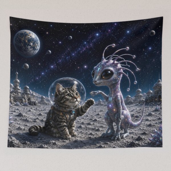 Item preview, Moonlight Encounter on an Alien World designed and sold by Moxie-Cat-Universe.