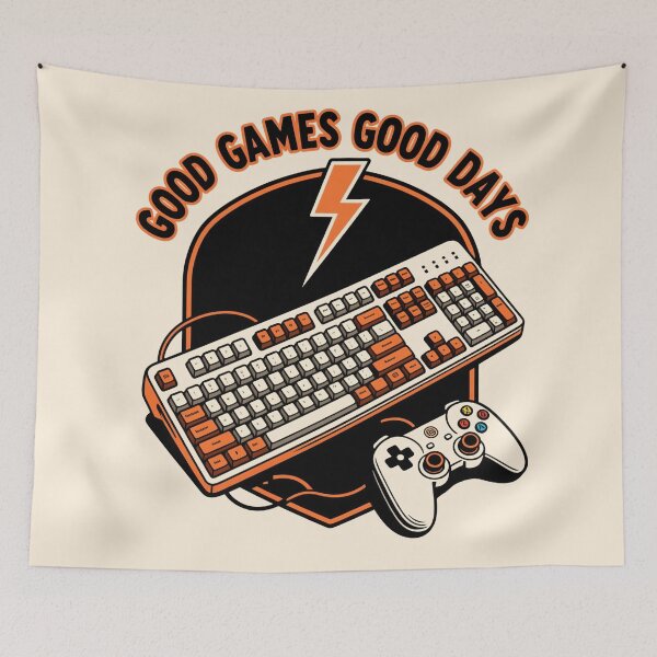 Item preview, GOOD GAMES GOOD DAYS – Mechanical Keyboard And Controller Vintage Gaming Design designed and sold by tarkone.