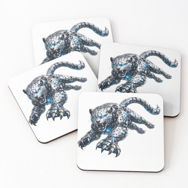 Item preview, Steel Snow Leopard V5 Elite – Premium Mechanical Snow Leopard | Industrial Mecha Beast | Futuristic Robotic Snow Leopard Art designed and sold by SteelCoat Studio.