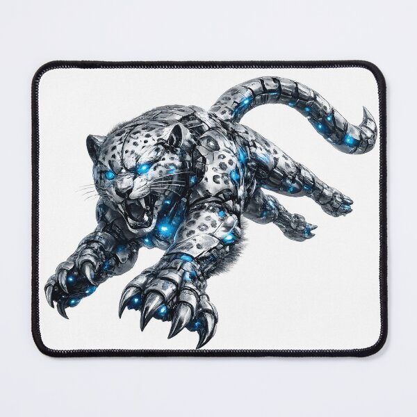Item preview, Steel Snow Leopard V5 Elite – Premium Mechanical Snow Leopard | Industrial Mecha Beast | Futuristic Robotic Snow Leopard Art designed and sold by SteelCoat Studio.