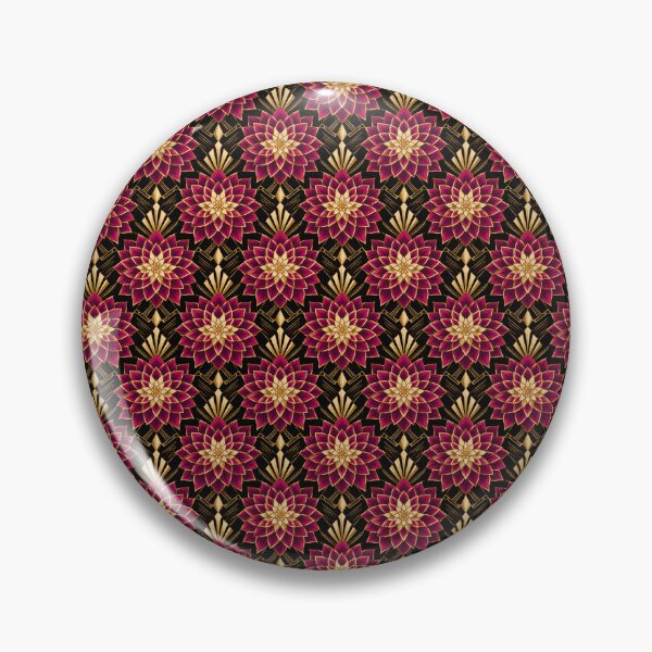 Item preview, Dahlia Art Deco Magenta Gold Seamless Pattern designed and sold by Inkworksbyshery.