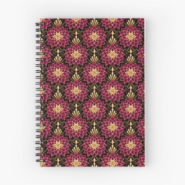 Item preview, Dahlia Art Deco Magenta Gold Seamless Pattern designed and sold by Inkworksbyshery.