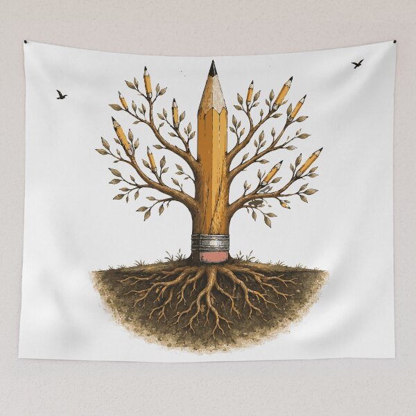 Item preview, Pencil Tree T-Shirt & Sticker | Symbolic Learning & Growth Illustration | Teacher & Student Gift designed and sold by Sunday.Supply.