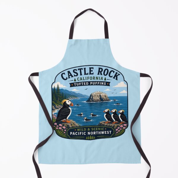 Item preview, Castle Rock Tufted Puffins - California Coast designed and sold by Myra365Art.