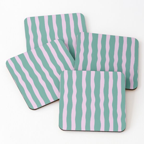 Item preview,   Pink Green Wavy Stripes  Pink Minimal Seamless Lines, Modern Neutral Abstract Design designed and sold by BigDigital.