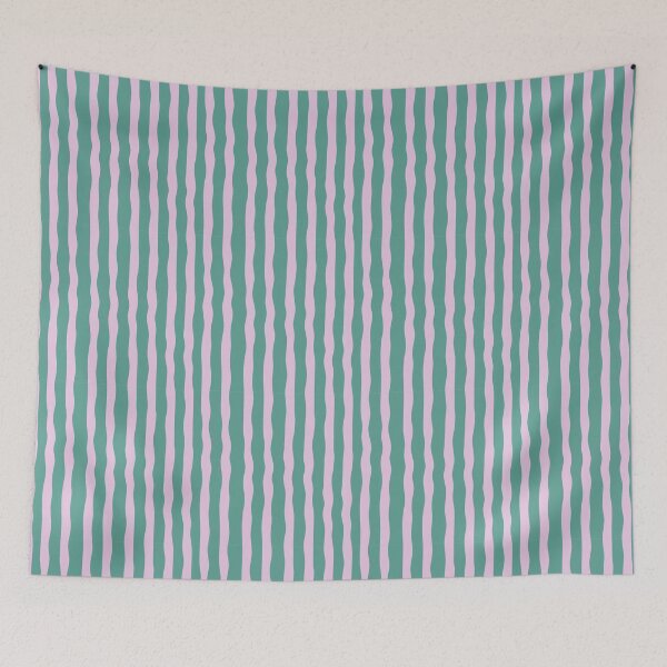 Item preview, Pink Green Wavy Stripes Pink Minimal Seamless Lines, Modern Neutral Abstract Design designed and sold by BigDigital.