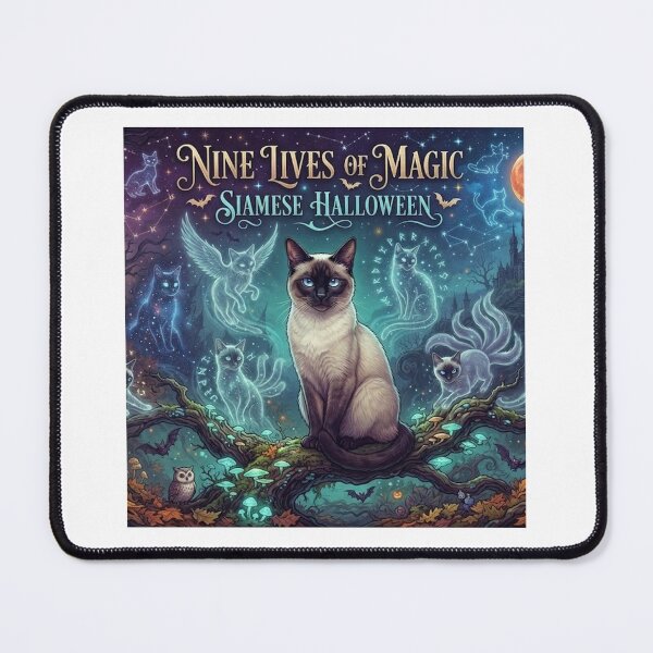 Item preview, Siamese Cat Nine Lives of Magic Halloween Fantasy Mystical Constellation designed and sold by Ghostly Cats.