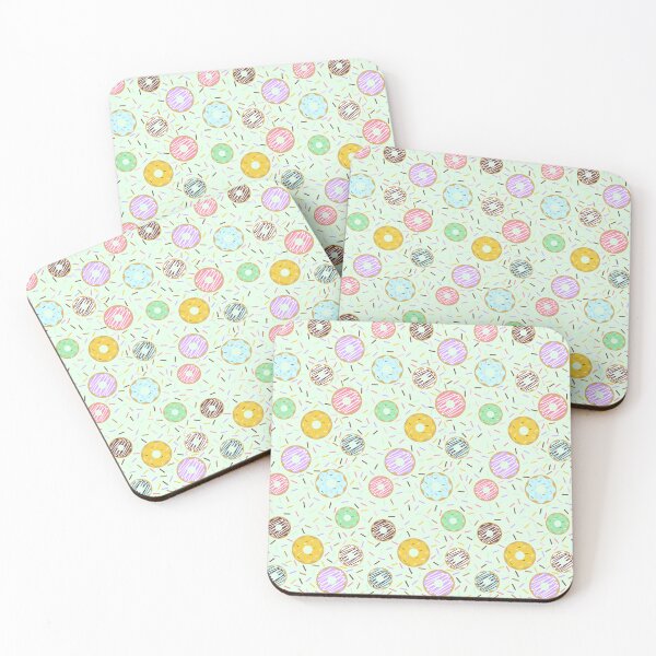 Item preview, Donuts with sprinkles, Mint background with mini doughnuts and rainbow sprinkles designed and sold by bestggraphico.