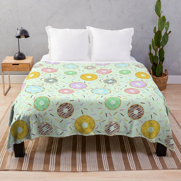 Item preview, Donuts with sprinkles, Mint background with mini doughnuts and rainbow sprinkles designed and sold by bestggraphico.