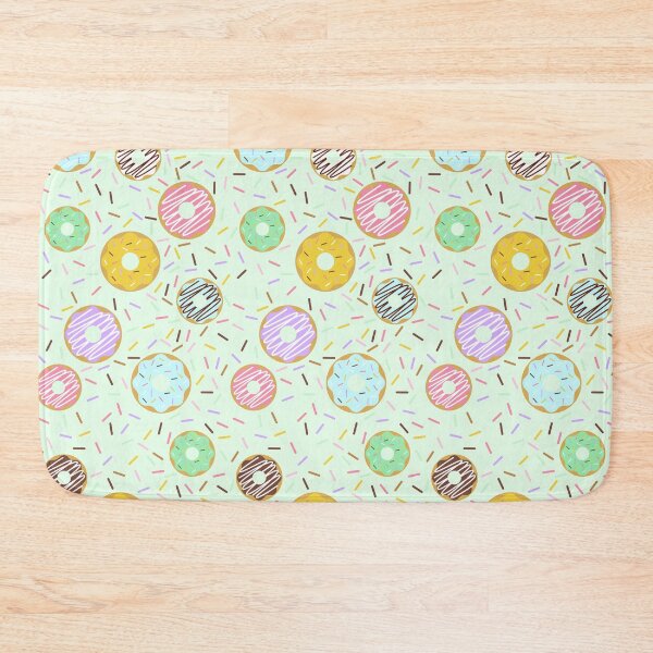 Item preview, Donuts with sprinkles, Mint background with mini doughnuts and rainbow sprinkles designed and sold by bestggraphico.
