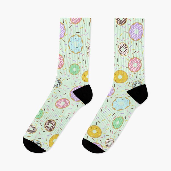 Item preview, Donuts with sprinkles, Mint background with mini doughnuts and rainbow sprinkles designed and sold by bestggraphico.