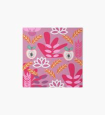 Apples and flowers in shades of pink Art Board