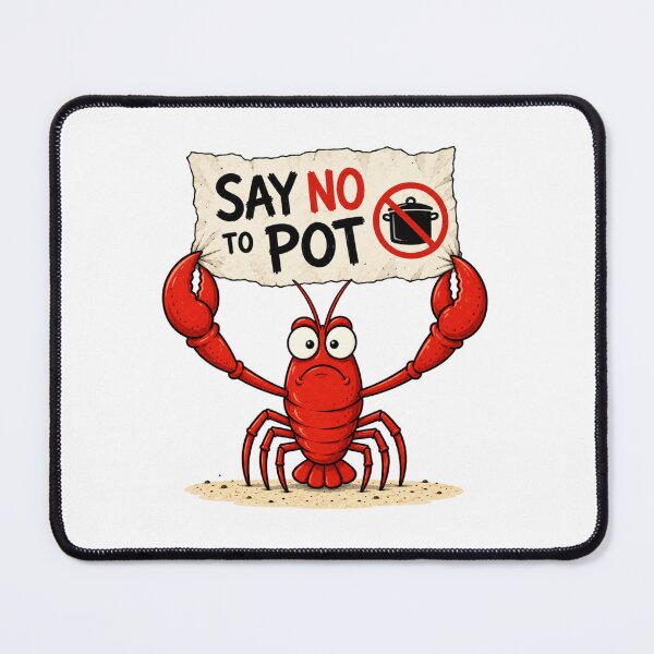 Item preview, Say No To Pot Funny Lobster Protest Illustration designed and sold by GibasVisuals.