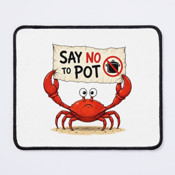Item preview, Say No To Pot Funny Crab Protest Illustration designed and sold by GibasVisuals.