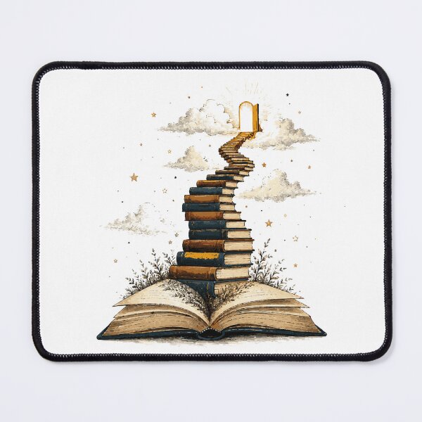 Item preview, Stairway of Books T-Shirt & Sticker | Journey Through Knowledge Illustration | Book Lover & Teacher Gift designed and sold by Sunday.Supply.