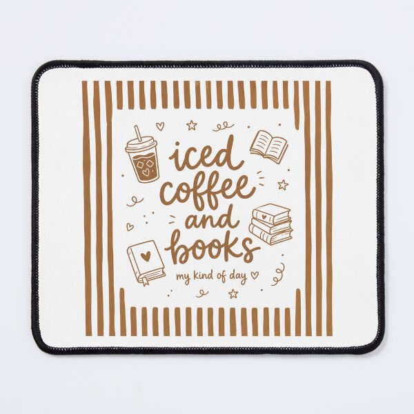 Item preview, Iced Coffee And Books My Kind Of Day Retro Line Art designed and sold by ElcastDesigns.