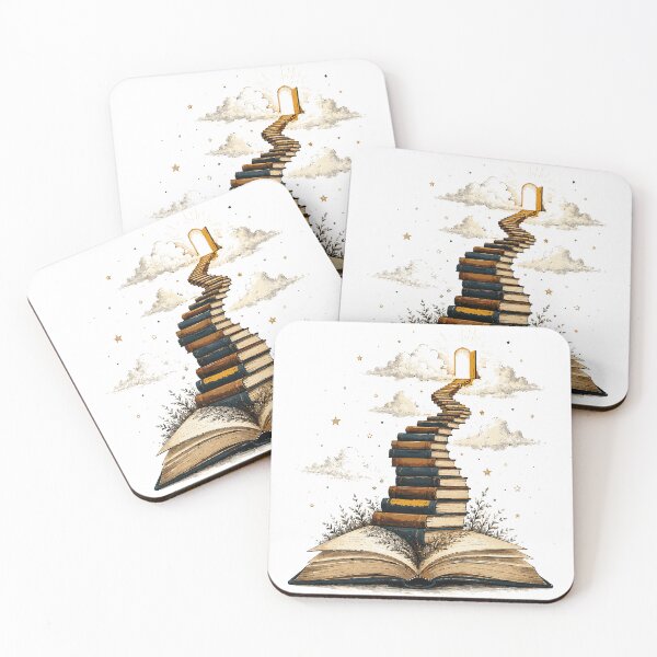 Item preview, Stairway of Books T-Shirt & Sticker | Journey Through Knowledge Illustration | Book Lover & Teacher Gift designed and sold by Sunday.Supply.