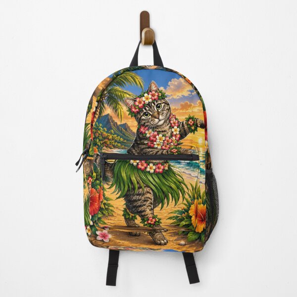 Item preview, Tropical Hula Cat Dancing at Sunset designed and sold by Moxie-Cat-Universe.