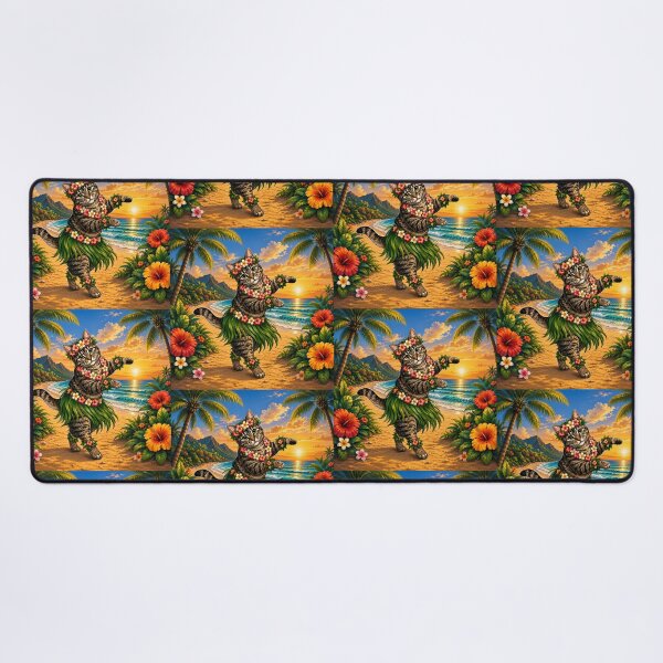 Item preview, Tropical Hula Cat Dancing at Sunset designed and sold by Moxie-Cat-Universe.