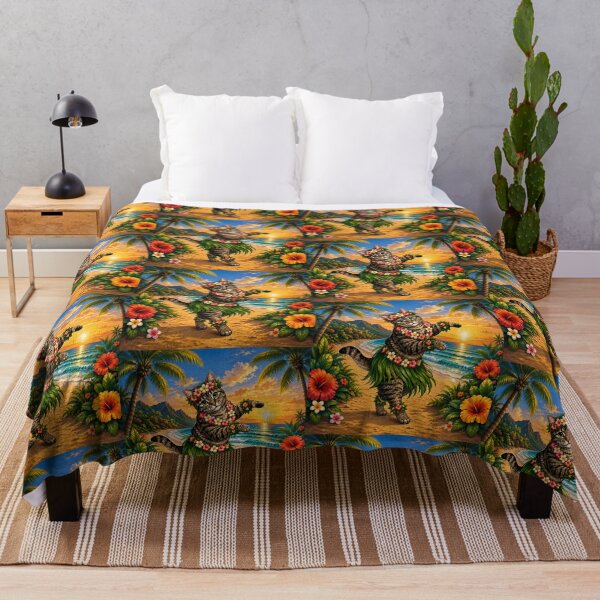 Item preview, Tropical Hula Cat Dancing at Sunset designed and sold by Moxie-Cat-Universe.