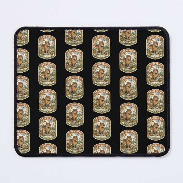 Item preview, Learn About Capybara – Nature's Gentle Giant Vintage Retro Wildlife Illustration designed and sold by AhmedZouita.