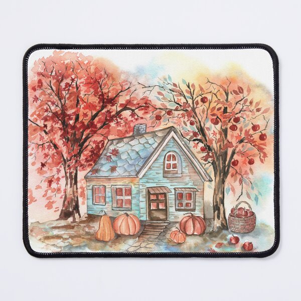 Item preview, Watercolor Autumn Landscape designed and sold by Flowersforbear.