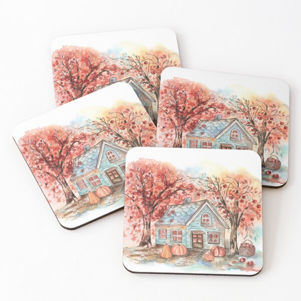 Item preview, Watercolor Autumn Landscape designed and sold by Flowersforbear.