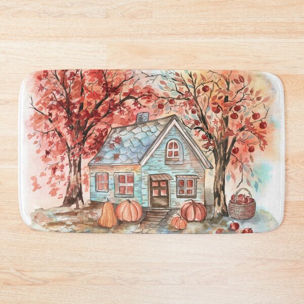 Item preview, Watercolor Autumn Landscape designed and sold by Flowersforbear.
