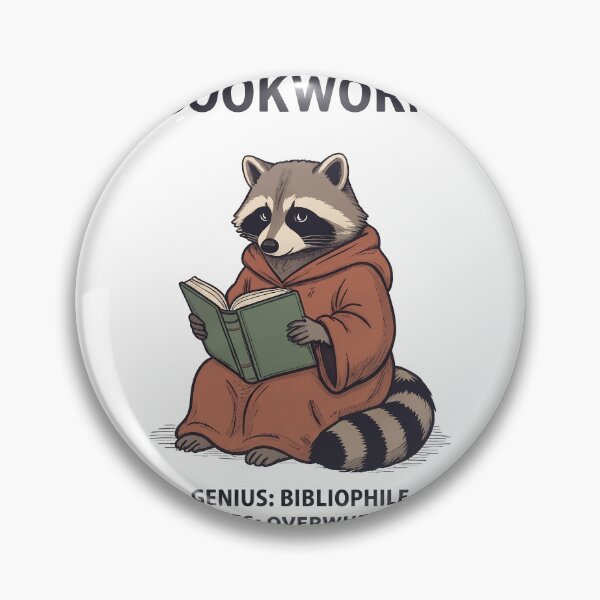 Item preview, Bookworm Raccoon Genius Bibliophile Species Overwhelmed designed and sold by BobbyTee Merch.