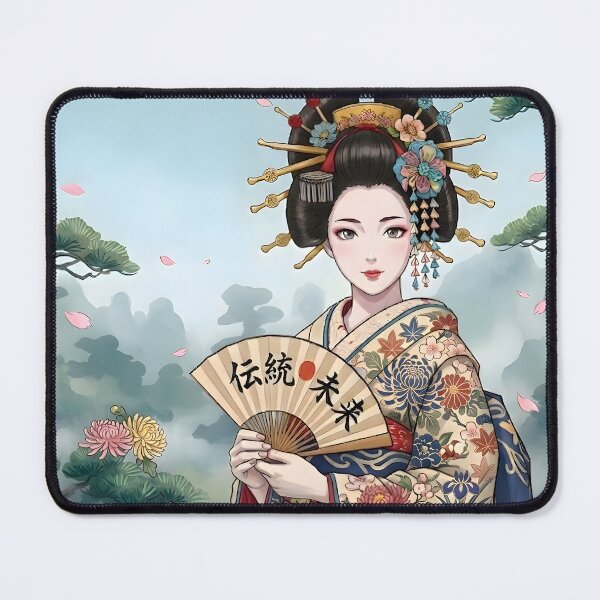 Item preview, Oiran in the Misty Garden: Traditional Japanese Beauty designed and sold by StyleArtStudio.