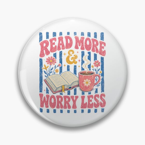 Item preview, Read More Worry Less Retro Open Book Coffee Lovers designed and sold by ElcastDesigns.