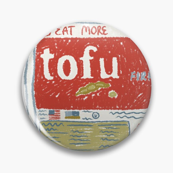 Item preview, tofu art food art oil pastel designed and sold by KitschByKate.