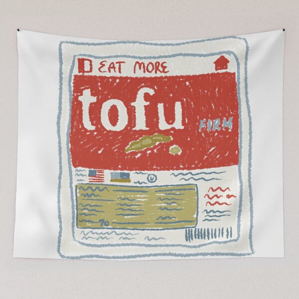 Item preview, tofu art food art oil pastel designed and sold by KitschByKate.