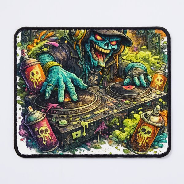 Item preview, Neon Skull DJ – Graffiti Street Art Graphic T-Shirt designed and sold by Del4xe.